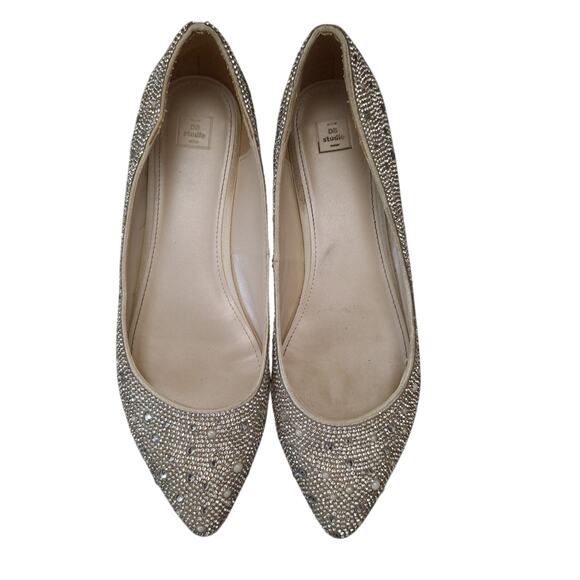 David’s Bridal Madelyn Almond Toe Rhinestones Ballet Flats 10 M - Picture 1 of 5
